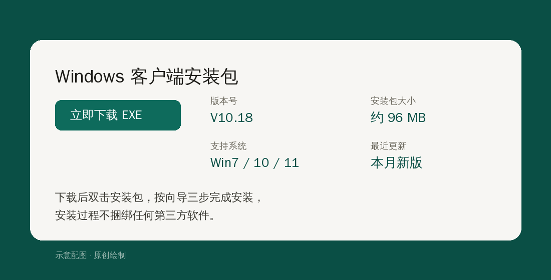 东方财富 Windows 客户端安装包下载示意